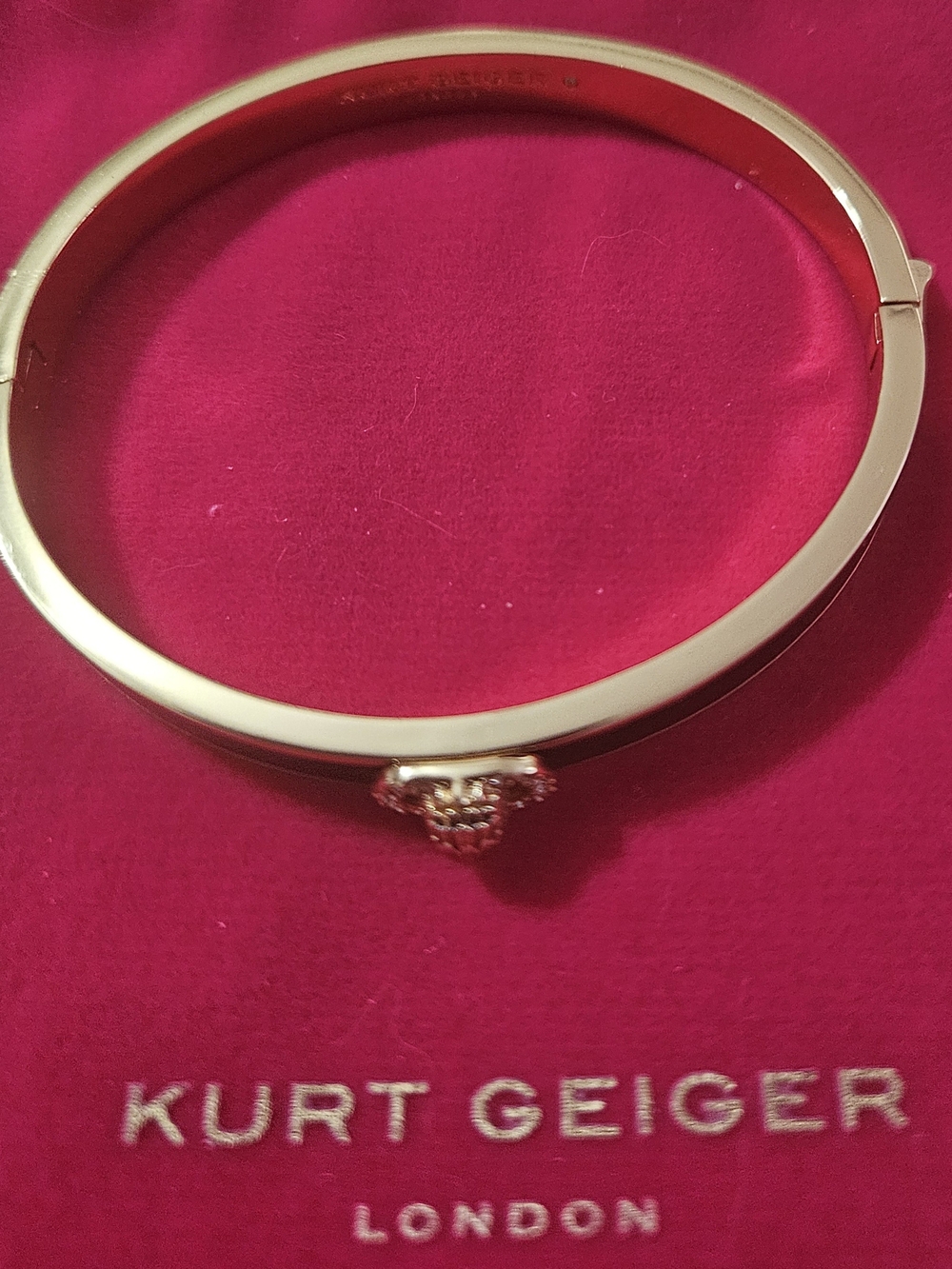 Kurt Geiger Gold Tone Crystal Accent Bangle Bracelet - Gold